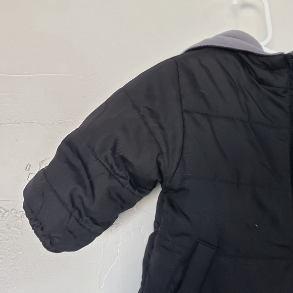 Faded Glory Baby Boy 12 Months Reversible Jacket Black Grey Fleece - Picture 3 of 5